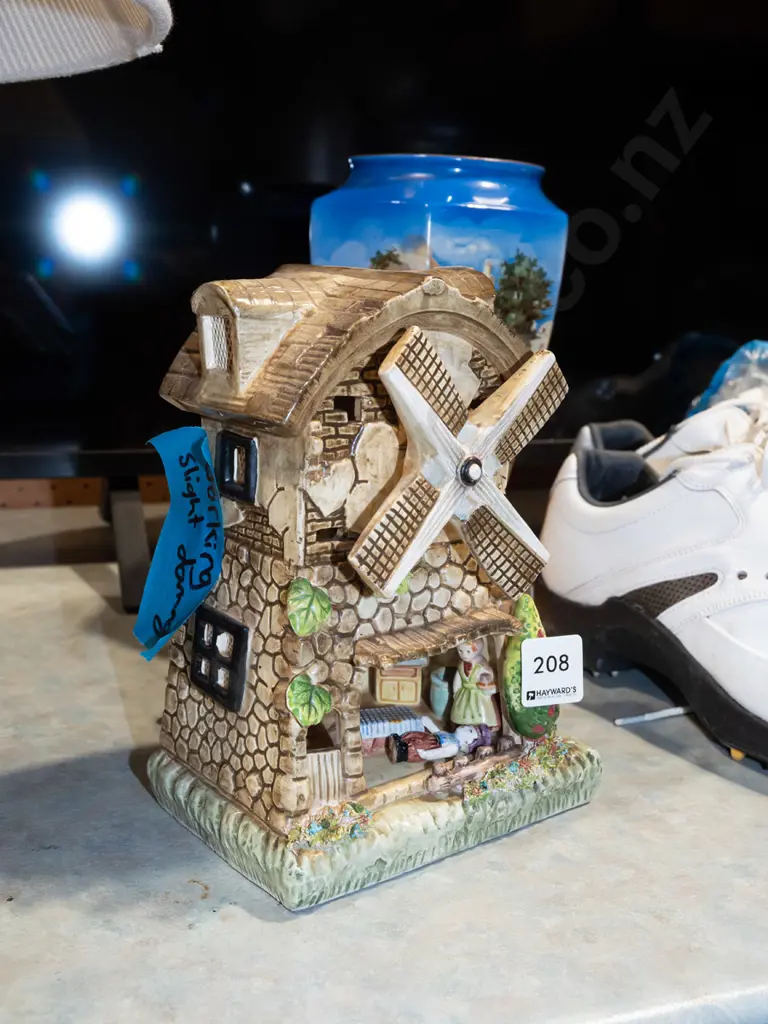 illuminated electric windmill - working, slight damage H210 Image 1++