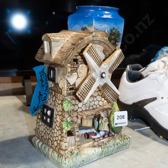 illuminated electric windmill - working, slight damage H210