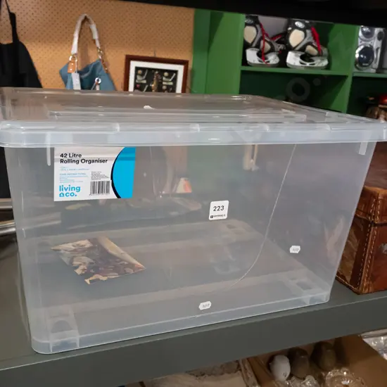 42L rolling plastic organiser