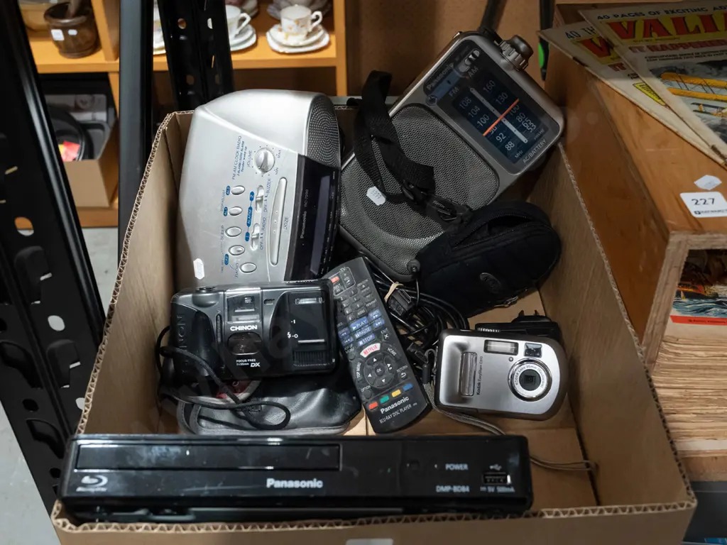 box; radios, blue ray player, 35mm camera etc Image 1++