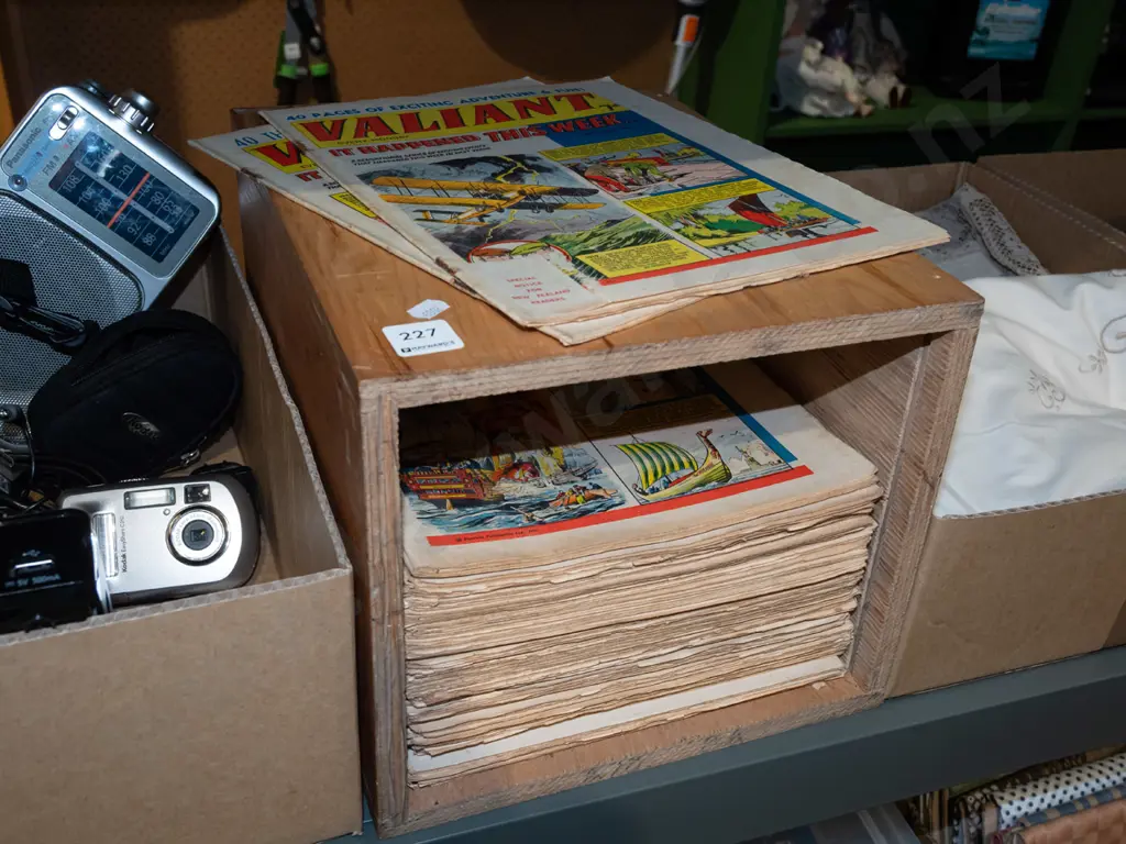 1960s issues of Valiant magazine in homemade box Image 1++