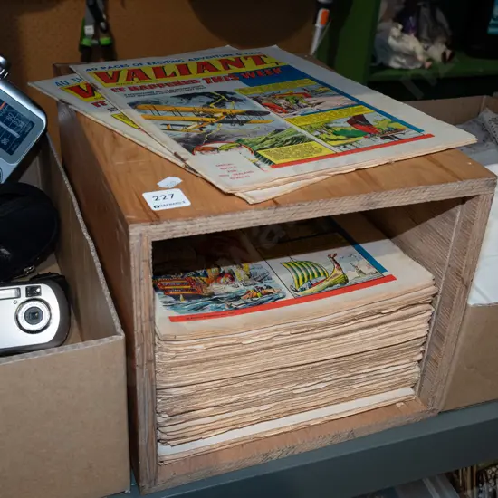 1960s issues of Valiant magazine in homemade box