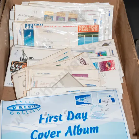 box of first day covers