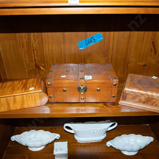 wooden jewellery box, carved Celtic trinket box etc