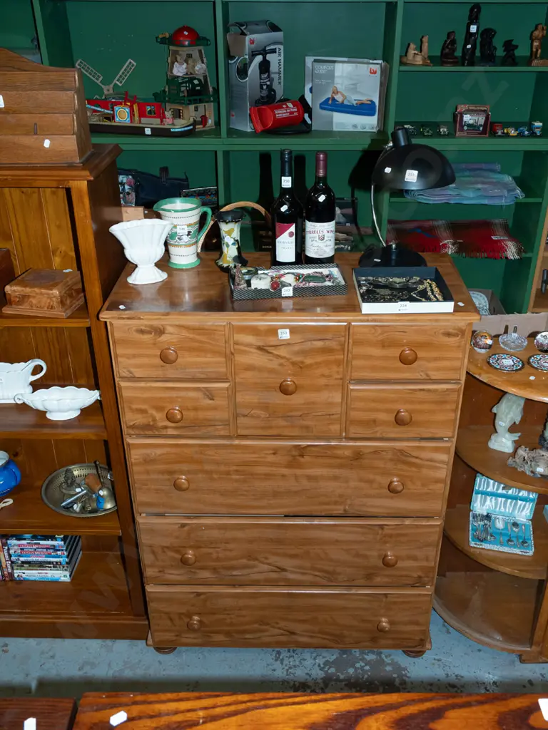 mdf faux veneer 8 drawer chest H1220 W880 D400 Image 1++