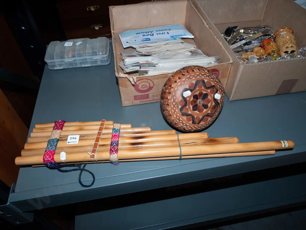 pan pipes, hand decorated gourd Image 1++