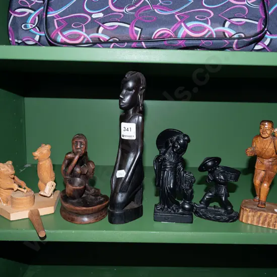 shelf of carved figurines Tallest H230