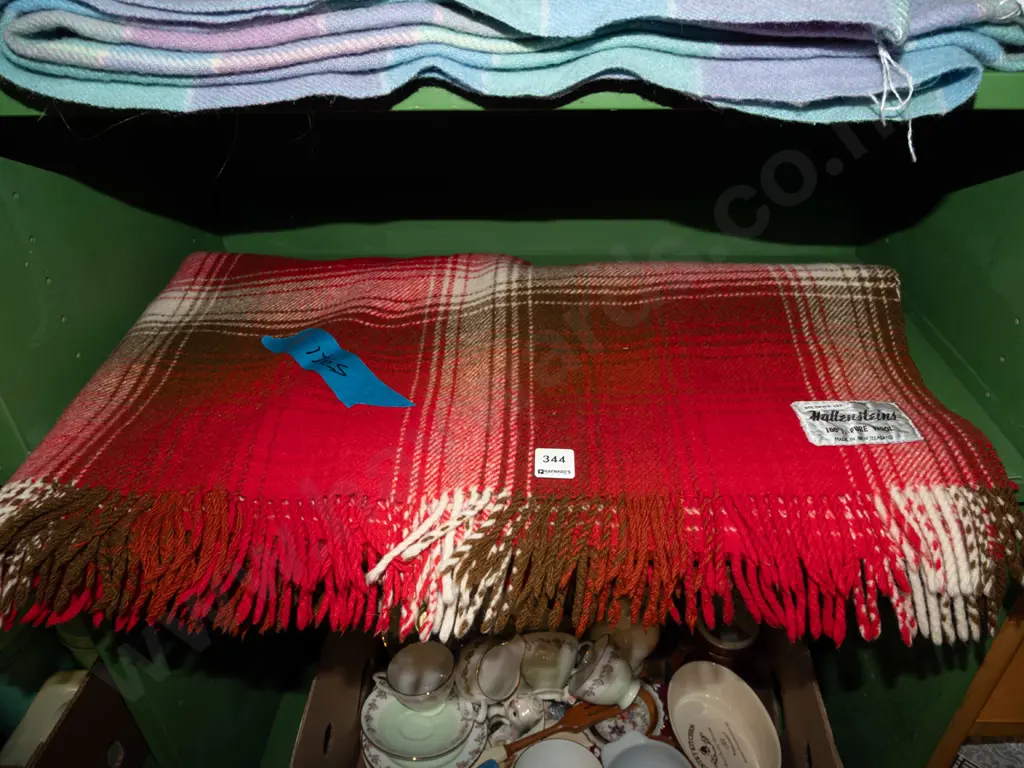 red checked Hallensteins travel blanket Image 1++