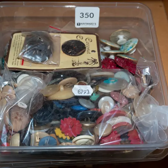 tray of buttons