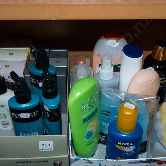 shelf; moisturisers, conditioners etc