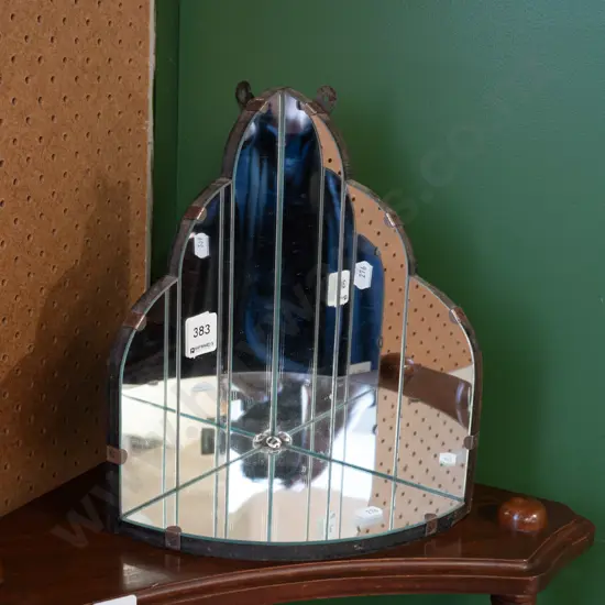 deco mirrored corner wall mounted shelves H270