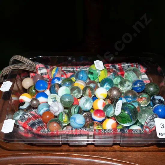 tray of marbles