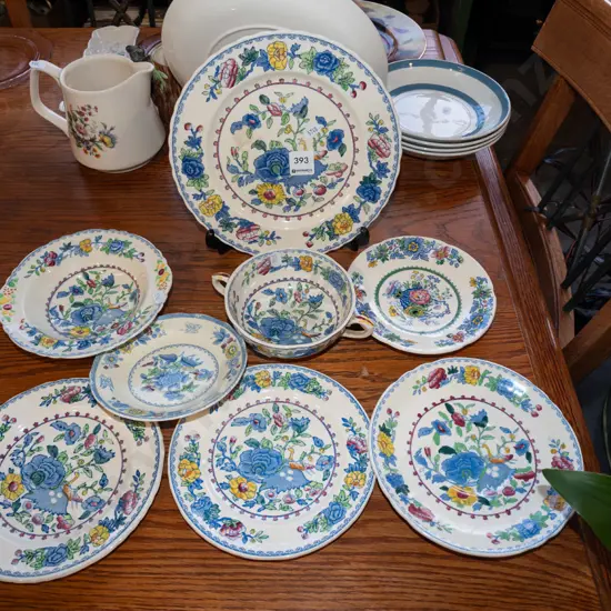 Masons floral plates and bowls