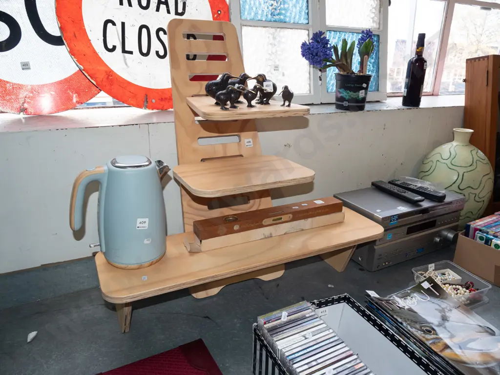 plywood modular collapsable shelving H800 W770 D375 Image 1++
