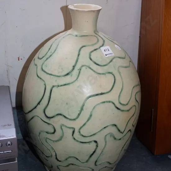 large studio pottery vase - chip to rim H430