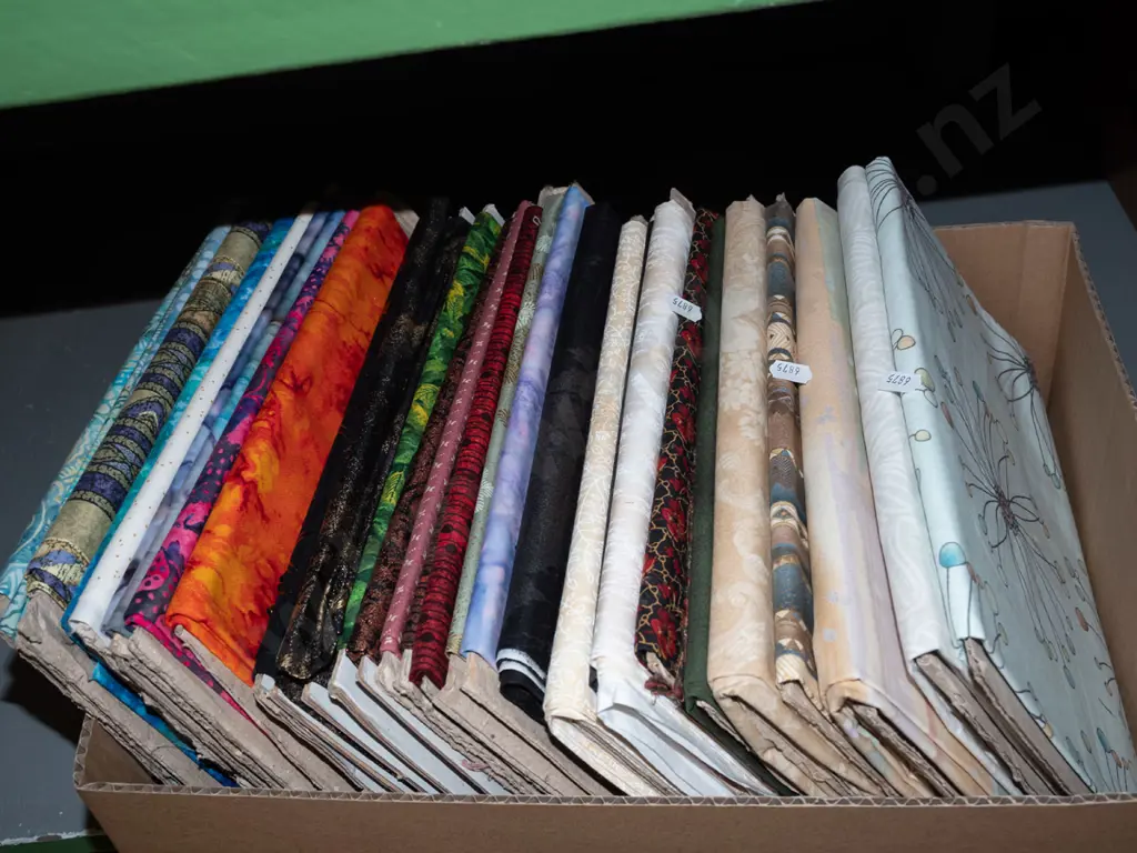 box of fabric pieces Image 1++
