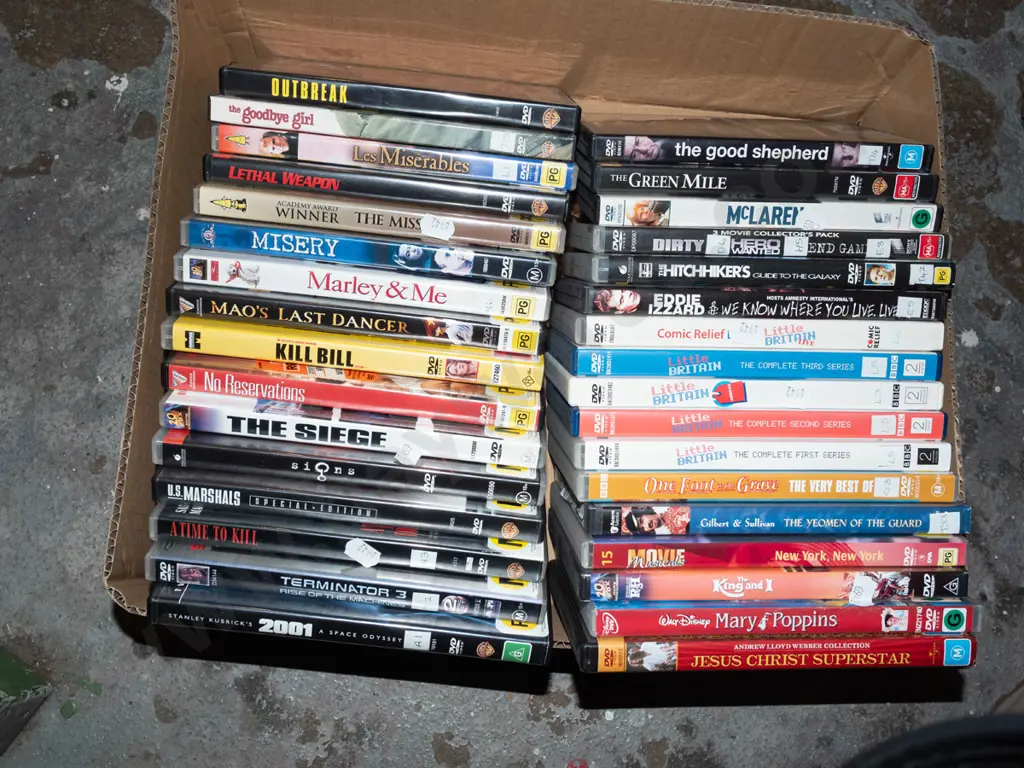 box of DVDs Image 1++