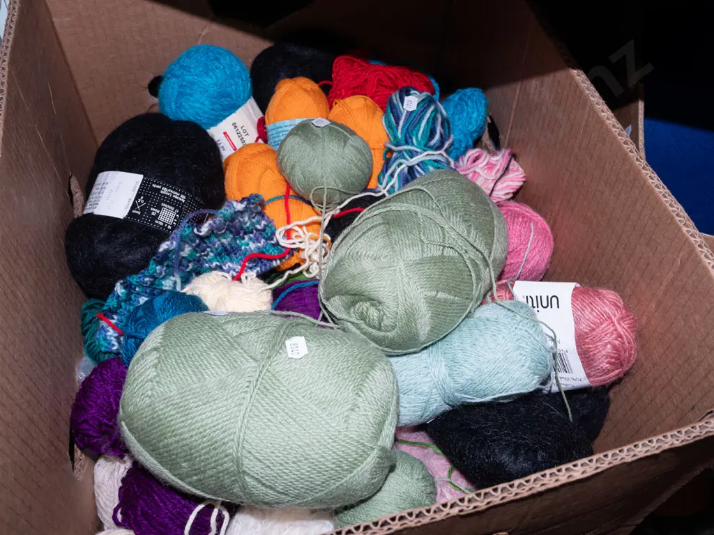 box of knitting yarns Image 1++