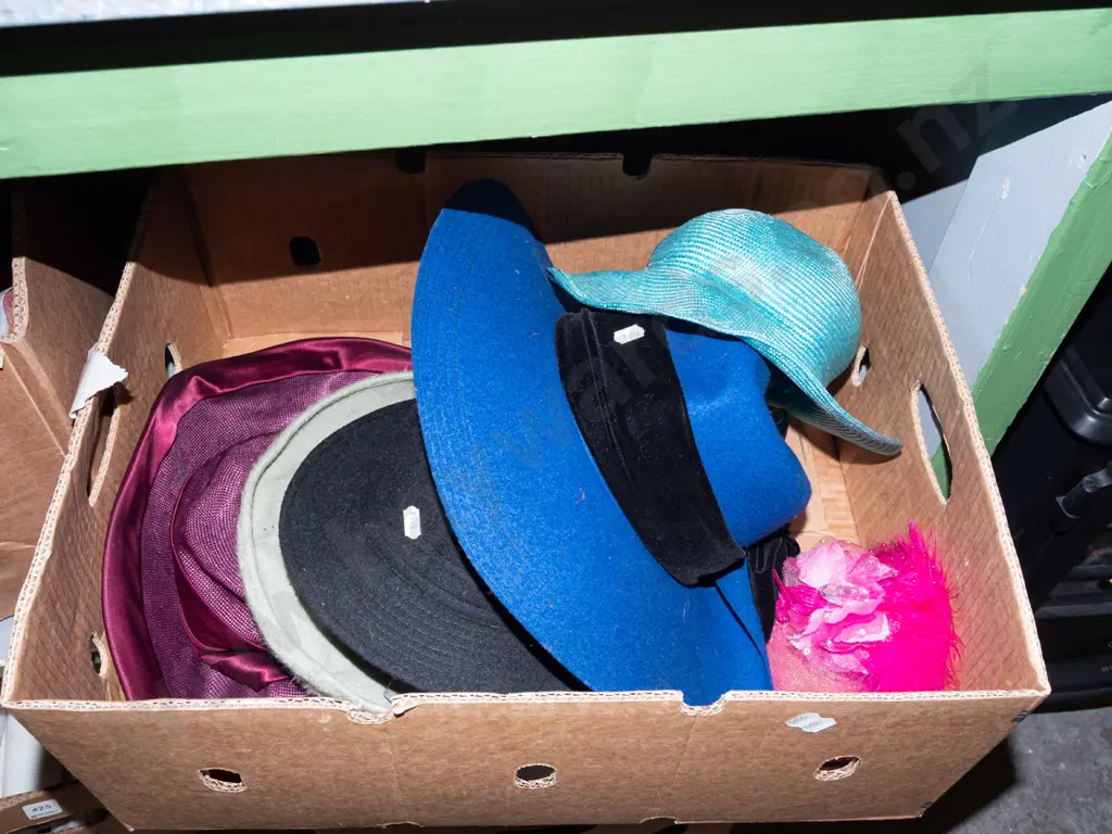 box; various hats Image 1++