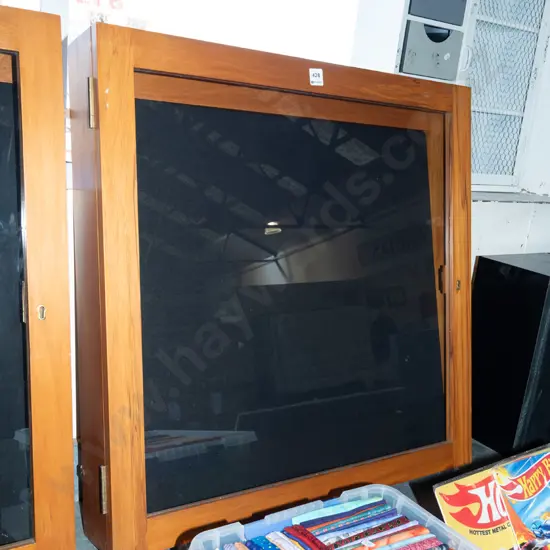 wall mounted lockable display case - key in office H700 W700 D120