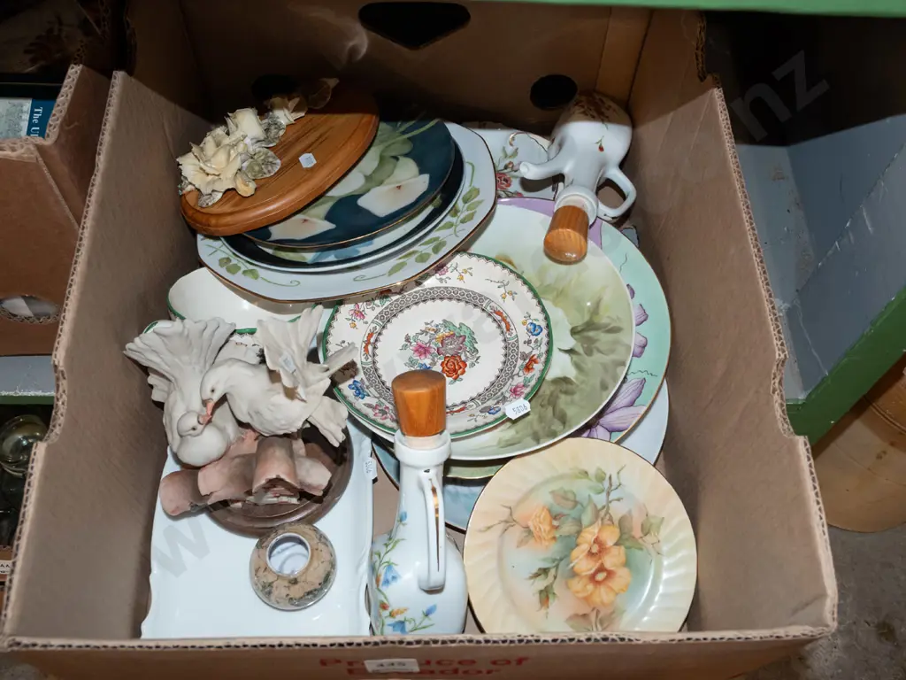 box; plates, bird figurines etc Image 1++