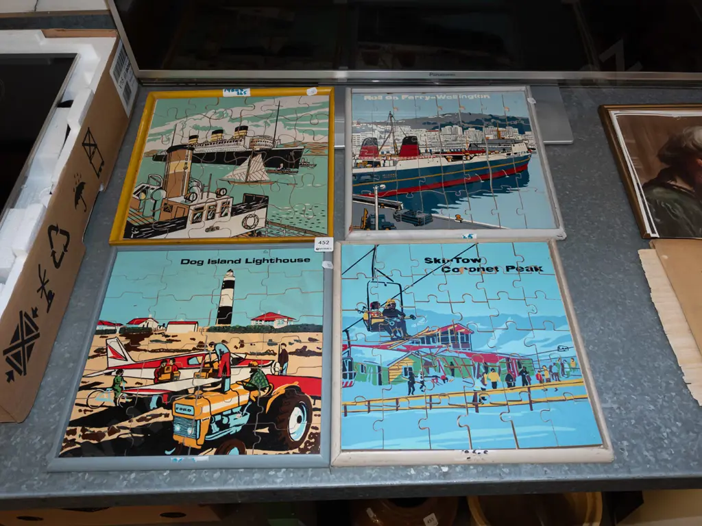 4x 1960s NZ themed wooden  puzzles Image 1++