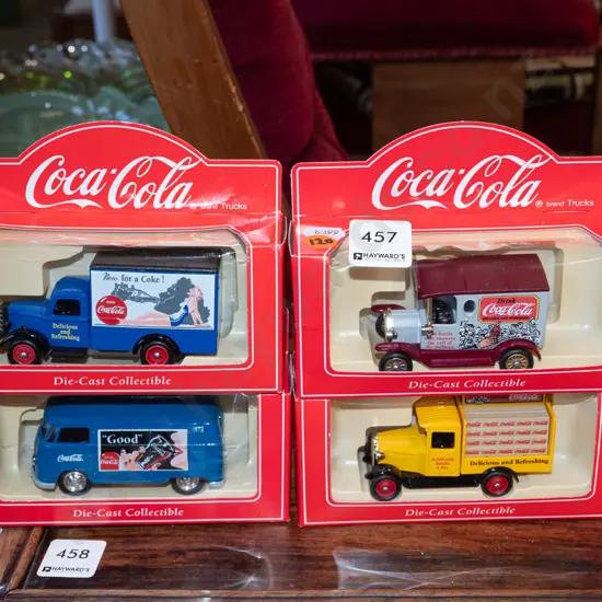 4x boxed diecast Coca Cola vehicles