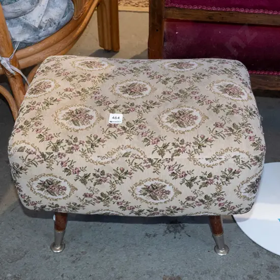 floral upholstered footstool