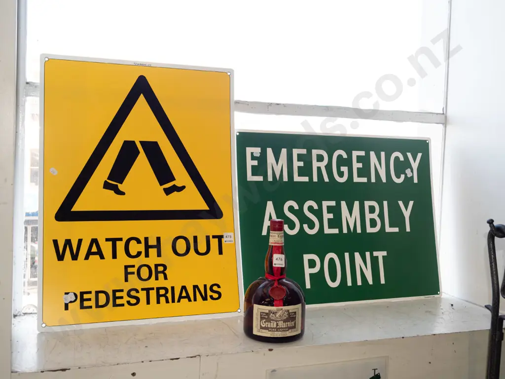 Watch Out For Pedestrians sign, Assembly Point sign Image 1++