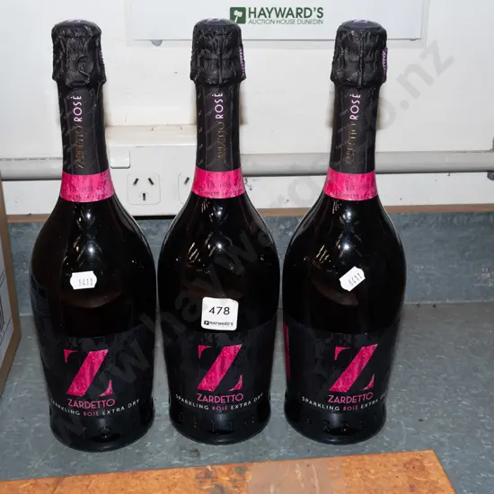 3x bottles of Zardetto sparkling rose