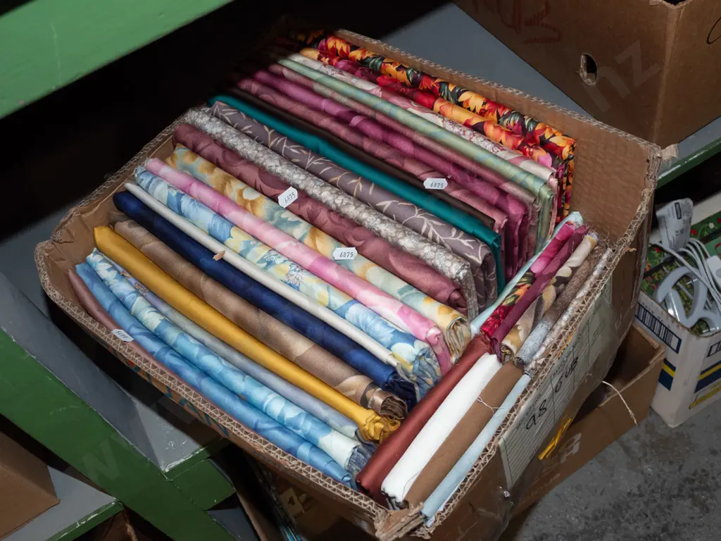box of fabric pieces Image 1++