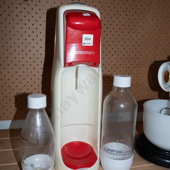 Soda Stream machine and 2 bottles
