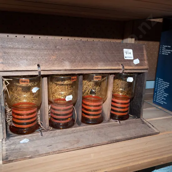 wooden cased Kaaru retro tumblers