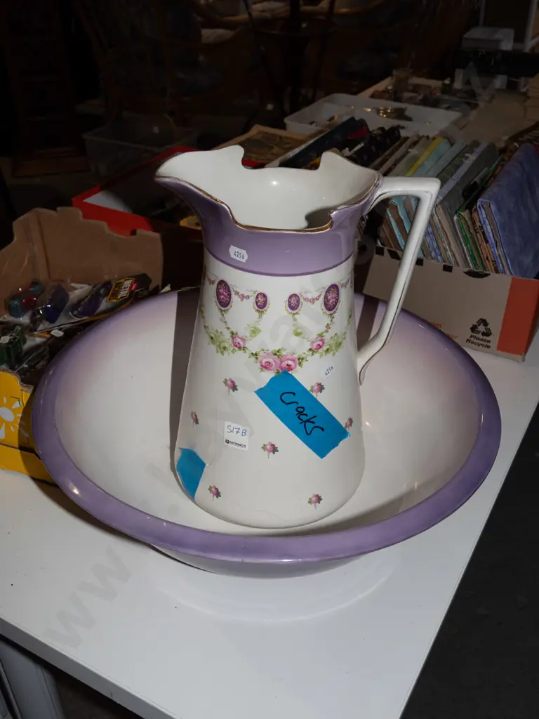 wash jug and bowl -some crazing Image 1++