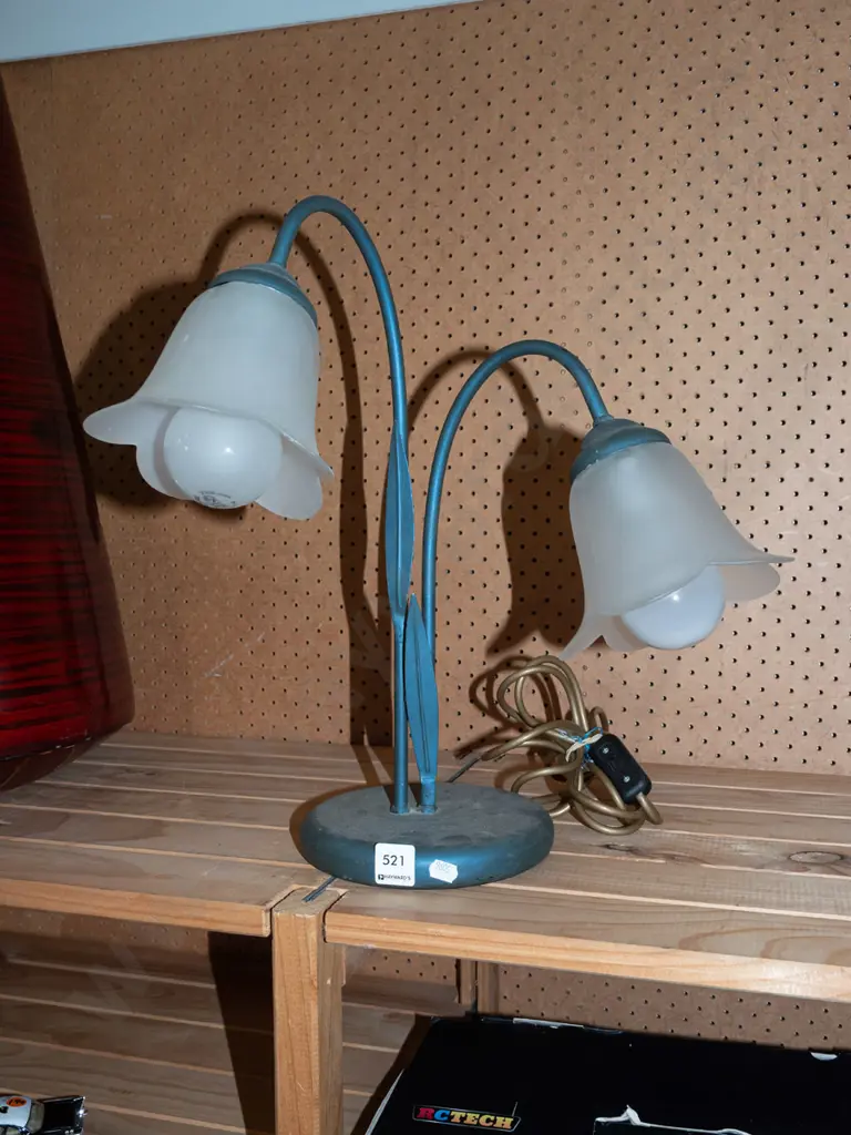 metal and glass twin bulb lamp H420 Image 1++
