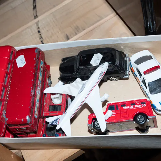 small box of toy vehicles