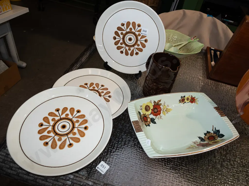 Crown Lynn Pandora plates, Royal Winton dish, jug Image 1++