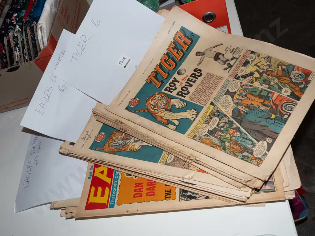 stack of 1960s Tiger and Eagle comics Image 1++