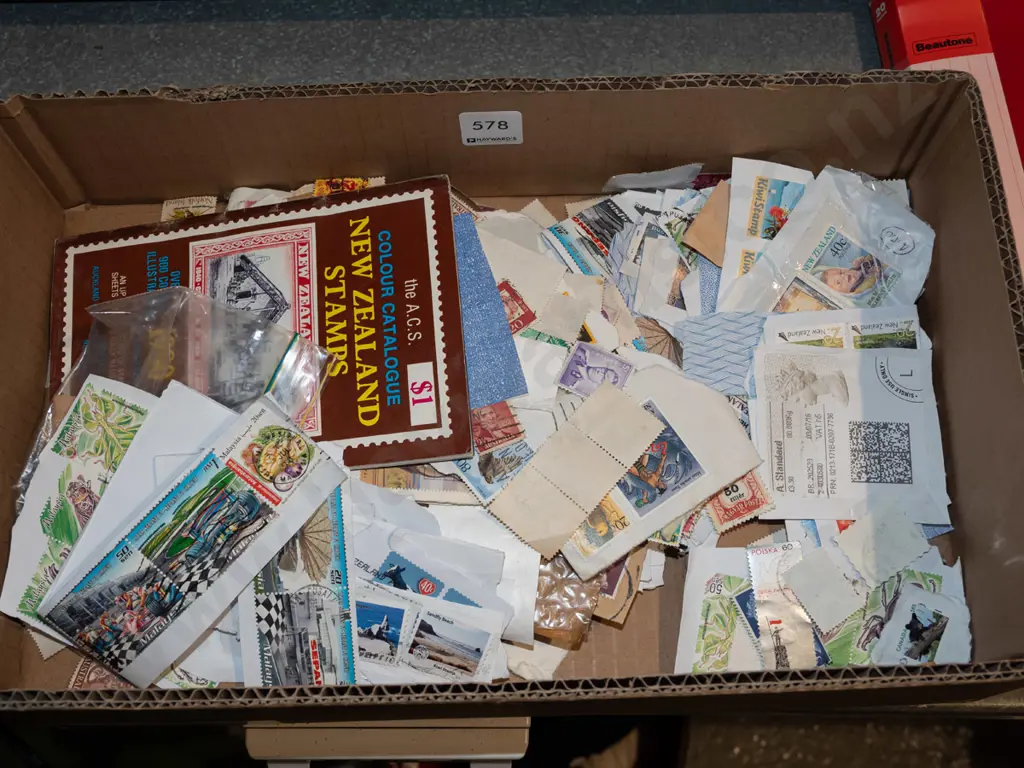 box of stamps, album of first day covers Image 1++