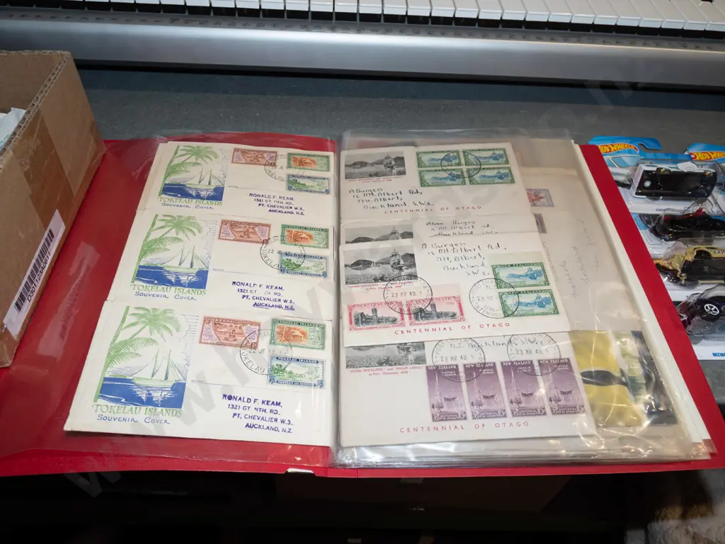 box of stamps, album of first day covers Image 1++
