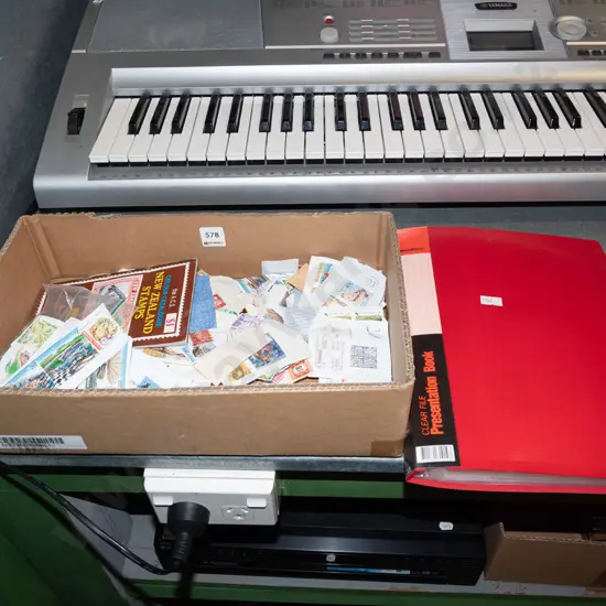 box of stamps, album of first day covers