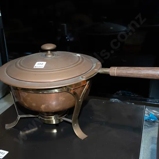 copper white spirit double boiler on stand Diam280