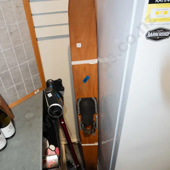 pair of woden water skis
