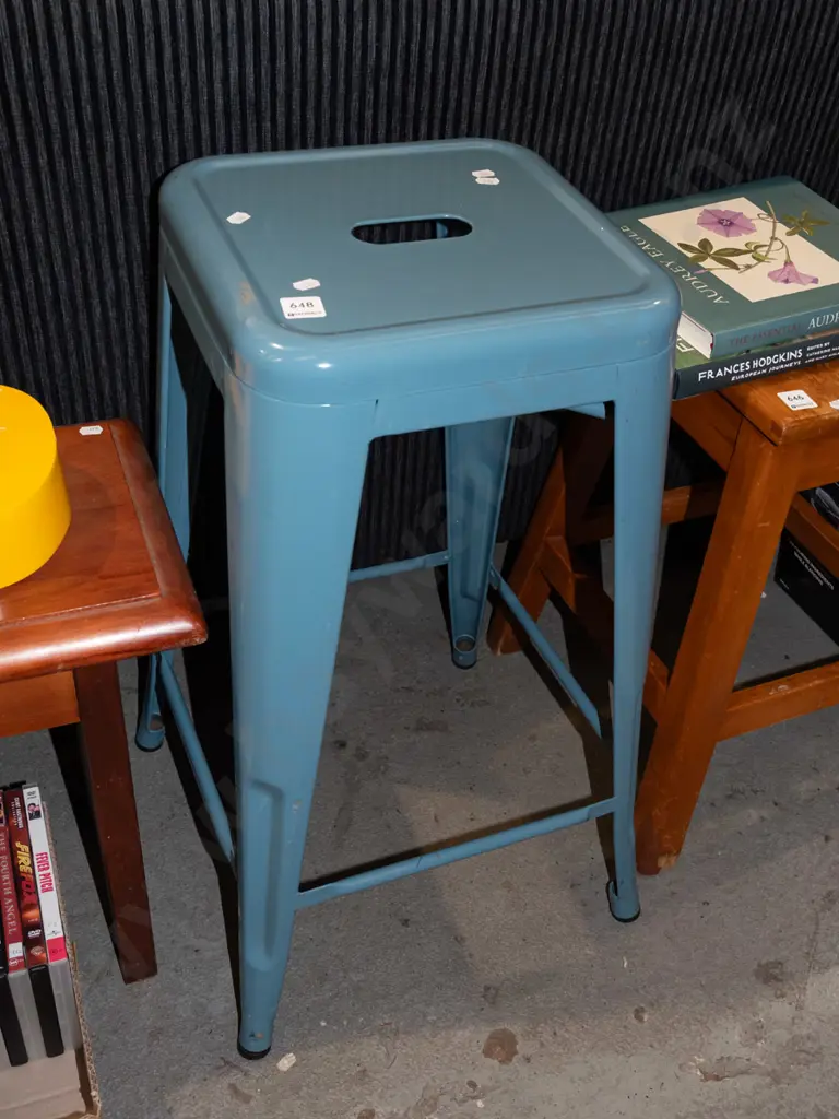 blue metal stool Image 1++