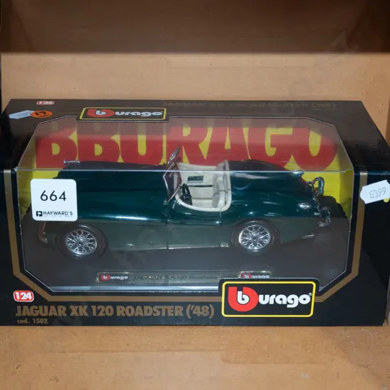 boxed Burago model of Jaguar Roadster