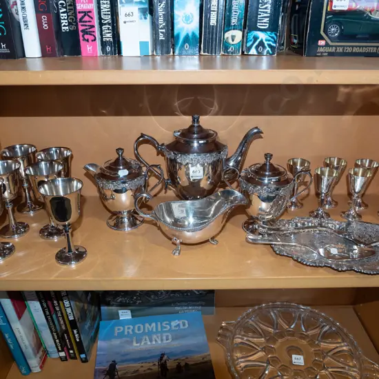 plated ware; goblets, trays, teapots etc
