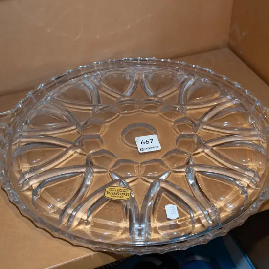 lead crystal serving tray Diam320