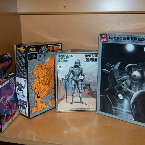 yet to be assembled model figurines