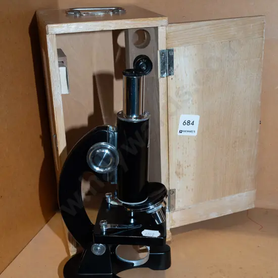 wood cased microscope