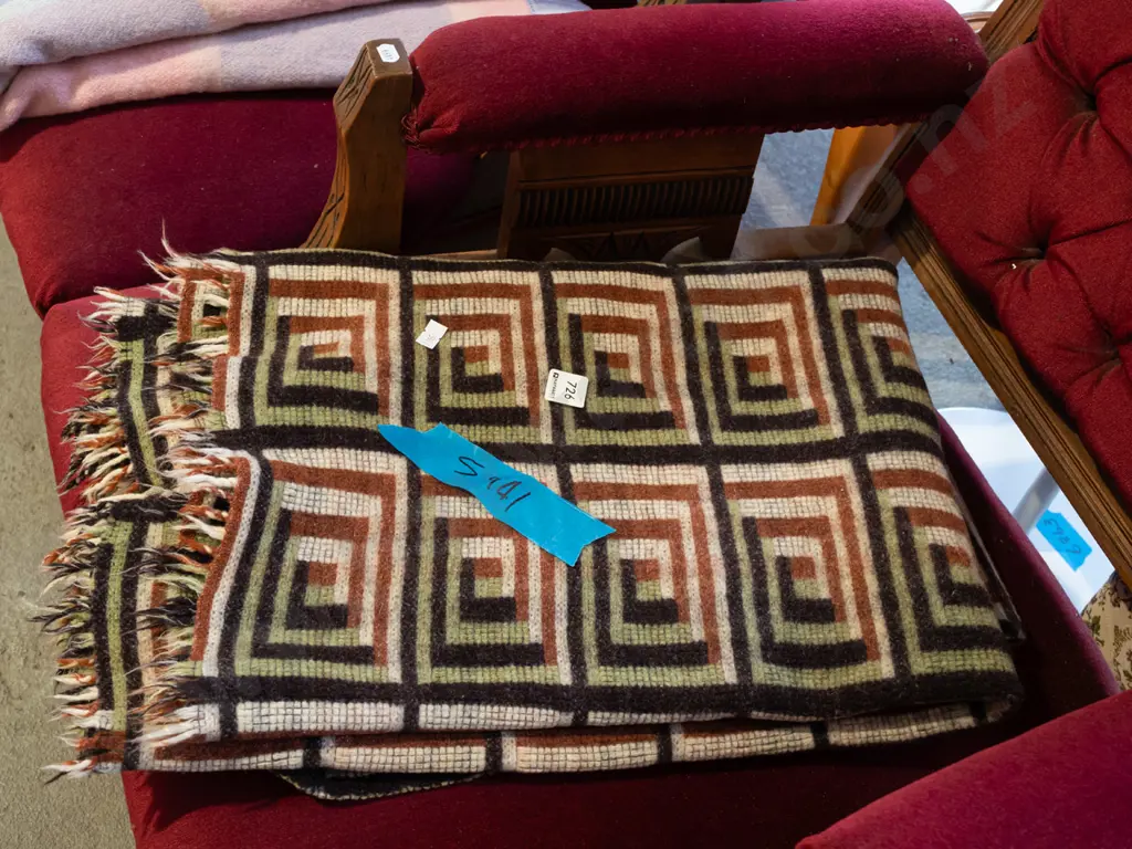 NZ woollen travel rug - wear and holes Image 1++
